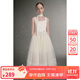 ELLE KIDS同色里襯】夏季女童甜美風(fēng)A字版U型領(lǐng)親膚背心網(wǎng)紗休閑連衣裙