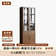 木立森實木橡木書柜帶玻璃門現(xiàn)代簡約家用書架北歐風(fēng)落地胡桃色文件柜子 0.8米兩門 1
