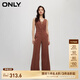 ONLY春夏時(shí)尚通勤百搭高腰連體褲套裝休閑褲女|124144002 E13 布朗尼棕色 160/64A/S