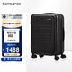 新秀麗（Samsonite）行李箱20英寸拉桿箱側開(kāi)蓋前開(kāi)口條紋旅行密碼登機箱黑色KF1