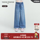 Teenie Weenie Kids小熊童裝25年夏新女童微闊腿薄款彈力斜紋牛仔褲 淺藍色 160 cm