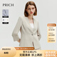PRICH氣質(zhì)深V薄款西裝女七分袖2024夏季新款通勤簡(jiǎn)約純色西服外套 35米色V領(lǐng)西裝 L 165