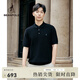 beanpole【新品】濱波 2025春夏男士韓系時(shí)尚休閑短袖針織polo衫黑色XL 185/100A