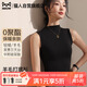貓人【德絨羊毛】高領(lǐng)內搭背心女士2025新款德絨打底保暖黑色吊帶秋冬