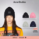 Acne Studios 男女同款 表情笑臉純色羊毛毛線(xiàn)帽針織帽C40135 黑色 均碼