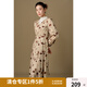 獨束大碼女裝優(yōu)雅復古法式碎花連衣裙秋冬新款微胖時(shí)尚收腰顯瘦裙 玫瑰棕咖 XL (尺碼：3)