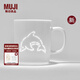無印良品（MUJI）玲瓏瓷 馬克杯 水杯杯子陶瓷杯咖啡杯茶杯新品 海豚 530ml