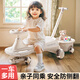 卡卡曼扭扭車(chē)兒童1-3-6歲防側翻可坐大人承重可手推寶寶雙人溜溜搖搖車(chē) 灰-加大靜音輪+聲光+可推行+拖斗 升級大拖斗可坐可儲物親子可同乘