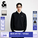 杰克·瓊斯（JACK&JONES）【七夕情人節(jié)禮物】25年秋季新款寬松肌理感翻領(lǐng)衛(wèi)衣男長(zhǎng)袖打底衫 E40 黑色 M 175