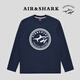大青鯊 AIR SHARK意大利鯊魚(yú)長(cháng)袖T恤男女同款歐美風(fēng)高端運動(dòng)衫秋季新品純棉休閑衫 藏青色長(cháng)袖 M