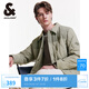 杰克·瓊斯（JACK&JONES）男裝衣服秋冬燈芯絨拼接輕薄羽絨服男短款?yuàn)A克襯衫式外套男士保暖 E06 淺橄欖綠 XL 185