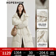 紅袖高端保暖羽絨服冬季2024新款女裝插肩袖雙拉鏈立領(lǐng)連帽休閑長(cháng)外套 淺米005 S