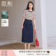 香影a字牛仔半身裙女2025夏裝新款梨形遮胯傘裙中長(cháng)款藏青色裙子 藏青 L 165/88A/110-125斤