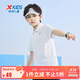 特步（XTEP）兒童童裝男女童柔軟舒適翻領(lǐng)短袖POLO衫 珍珠白 160