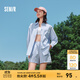 森馬（Semir）【休閑套裝】襯衫女中長(cháng)款襯衫A字短褲24新款寬松休閑出街兩件套 藍色調00388 S