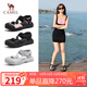 駱駝（CAMEL）戶(hù)外涼鞋女丑萌沁涼版撞色厚底涼鞋 L25M076016 粉/黑 37 