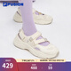 斐樂(lè )（FILA）FUSION斐樂(lè )瑪麗珍涼鞋女鞋新款涼拖魔術(shù)貼海螺沙灘鞋 古白色/燕麥色-AO 38.5