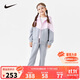 NIKE3BRAND 耐克男女童開襟衛(wèi)衣+褲子2件套冬季加絨保暖兒童套裝