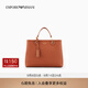 EMPORIO ARMANI/阿瑪尼官方旗艦【禮物】女士手提單肩斜挎托特包 85550-紅棕色(中號)