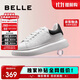 百麗2025新款厚底小白鞋女學(xué)生商場同款撞色板鞋Z2U1DCM5 黑尾翼 37