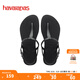 havaianas哈唯納Twist涼鞋女款夏季一字帶海邊休閑可外穿平底鞋子 0090-火耀黑 39 40碼適穿，巴西碼