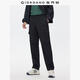 佐丹奴褲子男秋冬新款純棉松緊腰休閑褲多口袋直筒工裝褲01115059 09標志黑 XL