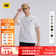 CAT卡特25春夏新品男士戶外經(jīng)典款雙色厚版發(fā)泡印花短袖T恤七夕禮物 白色 L