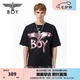 BOY LONDON短袖男女同款圓領(lǐng)基礎(chǔ)款涂鴉燙金休閑潮流T恤N01009 黑色 M
