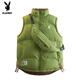 花花公子（PLAYBOY）雙面穿青少年馬甲秋冬季新款加厚保暖坎肩背心男女款高級感馬夾 【馬甲+挎肩包】軍綠 M