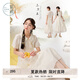 紫涵（ZIHAN）紫涵新中式翻領(lǐng)泡泡袖襯衫女2025夏季新款不規(guī)則門(mén)襟顯瘦短袖上衣 米金 XL