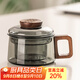 匠序 墩墩杯玻璃矮款茶杯家用茶水分離杯辦公室咖啡杯帶恒溫寶 墩墩三件杯（青灰款180ml）
