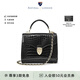 Aspinal of london【凱特王妃同款】Mayfair梅菲爾奢侈品女包鱷魚紋奢侈斜挎單肩包 黑色亮面