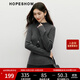 紅袖（hopeshow）修身正肩打底毛針織衫2025冬季新款女裝格雷系亮絲百搭半高領(lǐng)上衣 深灰080 L