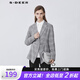 S.DEER圣迪奧春秋季女裝設計感平駁領(lǐng)一?？鄹窦y西裝外套S21362225 中灰/77 S 160