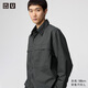優(yōu)衣庫(kù)男裝/男女同款工裝寬松襯衫/長(zhǎng)袖休閑襯衣480652 08 深灰色 S /165/84A