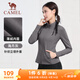 駱駝（CAMEL）立領(lǐng)開(kāi)衫健身服女薄絨款跑步運動(dòng)外套 Y23CA4L0021A 海月灰 XXL
