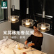 柏丁意式極簡餐廳吊燈 現(xiàn)代簡約護眼三頭飯廳餐廳燈 輕奢風吧臺餐桌燈 【麗影】三頭長盤-智能控制
