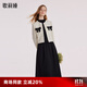 歌莉婭（GOELIA）套裝女冬季小香風(fēng)短外套黑色連衣裙兩件套1BCRAB010 31C黑白色織 XL
