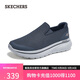 斯凱奇（Skechers）男鞋夏季透氣2025年新款休閑健步鞋一腳蹬軟底運動(dòng)鞋布鞋217074