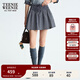Teenie Weenie小熊女裝半身裙2025秋季新款甜美俏皮約克褶格子短裙 藏青色 M