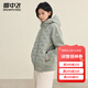 雪中飛羽絨服女裝秋冬保暖御寒無(wú)縫膠囊舒適潮流拼接款連帽簡(jiǎn)約純色外套 綠色 M (170)