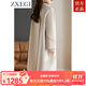 ZXEGI高檔手縫女士外套2025年新款雙面羊絨大衣女長(cháng)款氣質(zhì)過(guò)膝毛呢大衣 灰米色 M