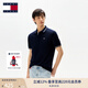 TOMMY JEANS【潮流鑲邊】25夏季男裝純棉珠地網(wǎng)眼商務(wù)翻領(lǐng)短袖T恤POLO20745 藏青色C1G M