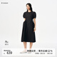 播優(yōu)雅圓領(lǐng)棉麻短袖連衣裙女25夏季新款休閑別致黑裙DDS2LD5915 K40玄黑 L