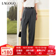 LAGOGO格雷灰百搭休閑西裝褲女拉谷谷2025年春夏新款簡(jiǎn)約通勤褲子 灰色 M