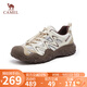 駱駝（CAMEL）溯溪鞋男撞色拼接綁帶戶外鞋 L24S076620M 米/銀/咖 42