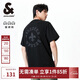 杰克·瓊斯（JACK&JONES） 新款重磅棉寬松復古哥特字母發(fā)泡印情侶短袖T恤男裝225101028
