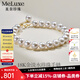 meluxe美奈 18K金白色淡水珍珠手鏈女串珠手鏈 時(shí)尚簡(jiǎn)約 生日禮物送老婆 【18K金】8-9mm近正圓強光
