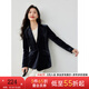 梵希蔓銀絲絨氣質(zhì)西裝外套女設(shè)計感小眾2023春秋新款高級感小西服 M2799 灰藍(lán)色 M