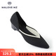MALOVE MZ王妃鞋2025新款工作鞋中跟簡(jiǎn)約時(shí)尚尖頭愛(ài)心坡跟單鞋女 黑色 37